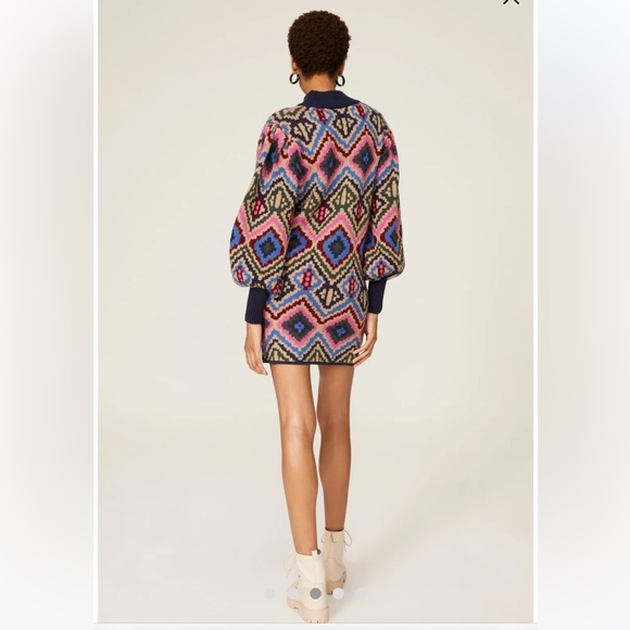 NWT Farm Rio Rauti Puff Sleeve Sweater Dress - Picture 6 of 7